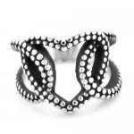 FSR13W28 dot twist rope heart ring 