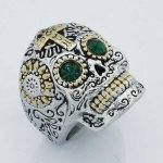 FSR13W15GGR  gear eye sunflower mechanic skull ring