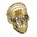 FSR11W05G hollow net grid  skull biker ring 