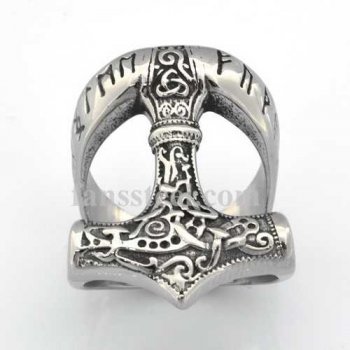 FSR14W99 inscription thors hammer ring