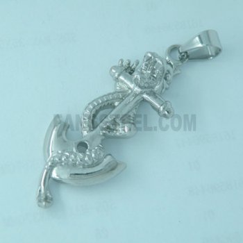 FSP04W39 Dragon Anchor Cross Pendant