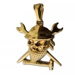 FSP18W79   Cross Spanner Hammer Skull Pendant