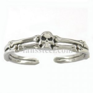 FSB00W08 skull bone wing biker bangle