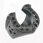 FSR07W65B Star Lucky Horseshoe  Ring 