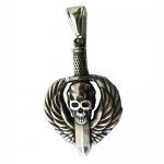 FSP18W43 Wing Sord Skull Pendant