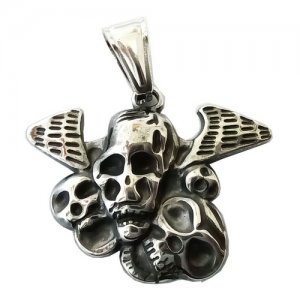 FSP18W85 Wings Skulls Pendant