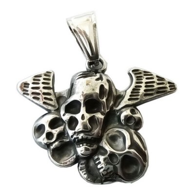 FSP18W85 Wings Skulls Pendant