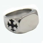 FSR13W50 christ cross band signet ring