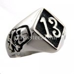 FSR10W24  thirteen 13 with cross skull biker ring