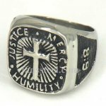 FSR11W13 justice mercy humility bible cross ring