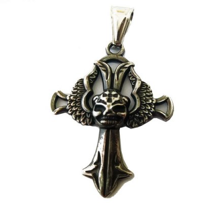 FSP18W53 Skull Cross Pendant