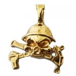 FSP18W78   Cross Hammer Skull Pendant