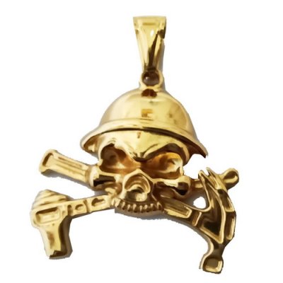 FSP18W78 Cross Hammer Skull Pendant