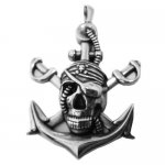 FSP19W23 Cross Sord Skull Anchor Pendant