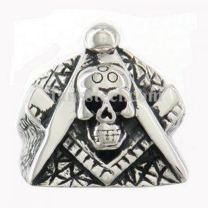 FSR11W03 Antique skull masonic ring