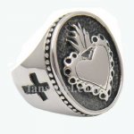 FSR13W30 christ cross oval heart ring