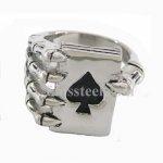 FSR10W62 claw hand hold heart ace biker Ring