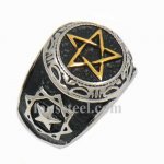 FSR13W86G eye jewish masonic blazing star ring