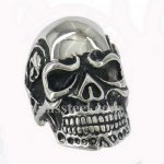 FSR11W37 both side skulls skull biker Ring 