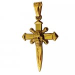 FSP18W51 Cross Sord Skull Pendant
