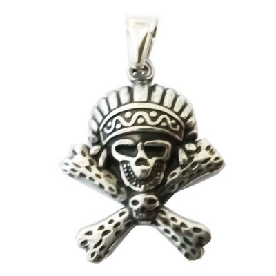 FSP18W80 Cross Bone Skull Pendant