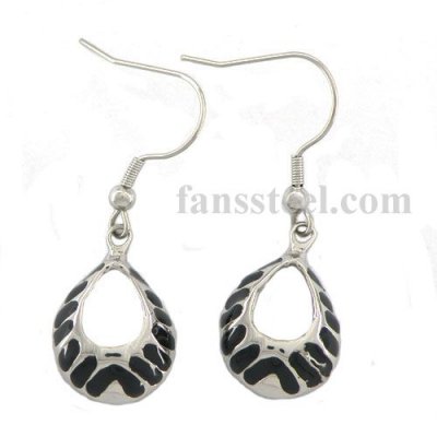 black enamel twill water drop earring FSE14PR8