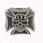 FSR11W36 cross skull evil 13 biker Ring 