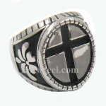 FSR13W29 glory flower oval christ cross ring