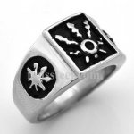 FSR08W80 Repousse Sun Emblem Star  Ring