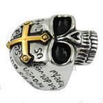 FSR12W30G cross skull praying ring