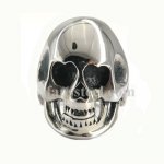 FSR09W02 teeh open smiling skull ring 