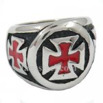 FSR09W94R red German Iron christ cross military ring