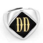 D2SBGL Memorial Initials Ring 2 Letters Name Customized Ring