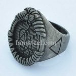 FSR14W39B lion head  Aries   zodiac sign ring