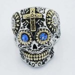 FSR13W15GBL gear eye sunflower mechanic skull ring