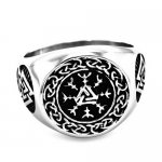 FSR20W95 Helm of Awe Viking valknut knot of the slain Valknot ring