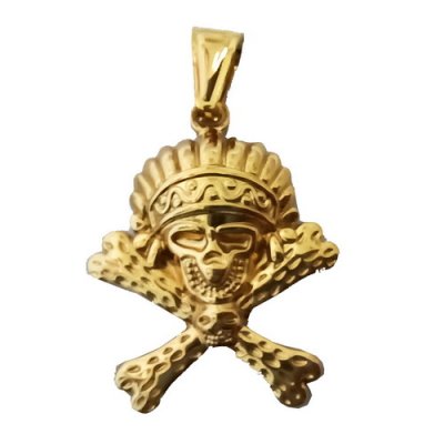 FSP18W81 Cross Bone Skull Pendant