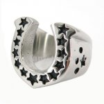 FSR07W65 U Shape  Star Horseshoe  Ring 