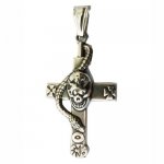 FSP18W49 Snake Cross Skull Pendant