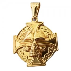 FSP18W67 Cross Skull Pendant
