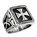 FSR11W10 Square cross fish Christ ring