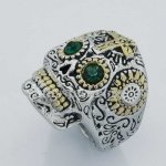 FSR13W15GGR  gear eye sunflower mechanic skull ring