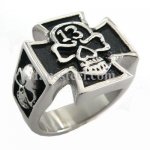 FSR10W40  thirteen skull biker ring