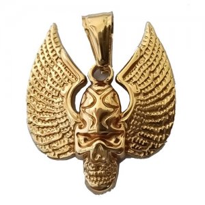 FSP18W57 Wings Skull Pendant