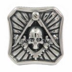 FSR14W02 Freemasonry all seeing eyes skull ring