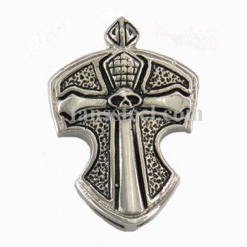 FSP14W92 Skull Cross Geometric Pendant