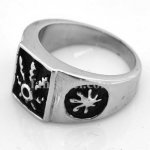 FSR08W80 Repousse Sun Emblem Star  Ring