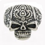 FSR09W71 skull love heart nimbus head ring