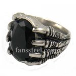 FSR13W40 wemen eagle claw hold the black stone ring