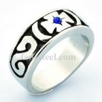 FSR11W09BL tribal flower cross band Ring 